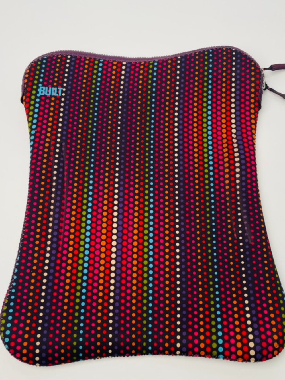 BUILT NY 16" Laptop Sleeve Neoprene Case Rainbow Striped Micro Dot